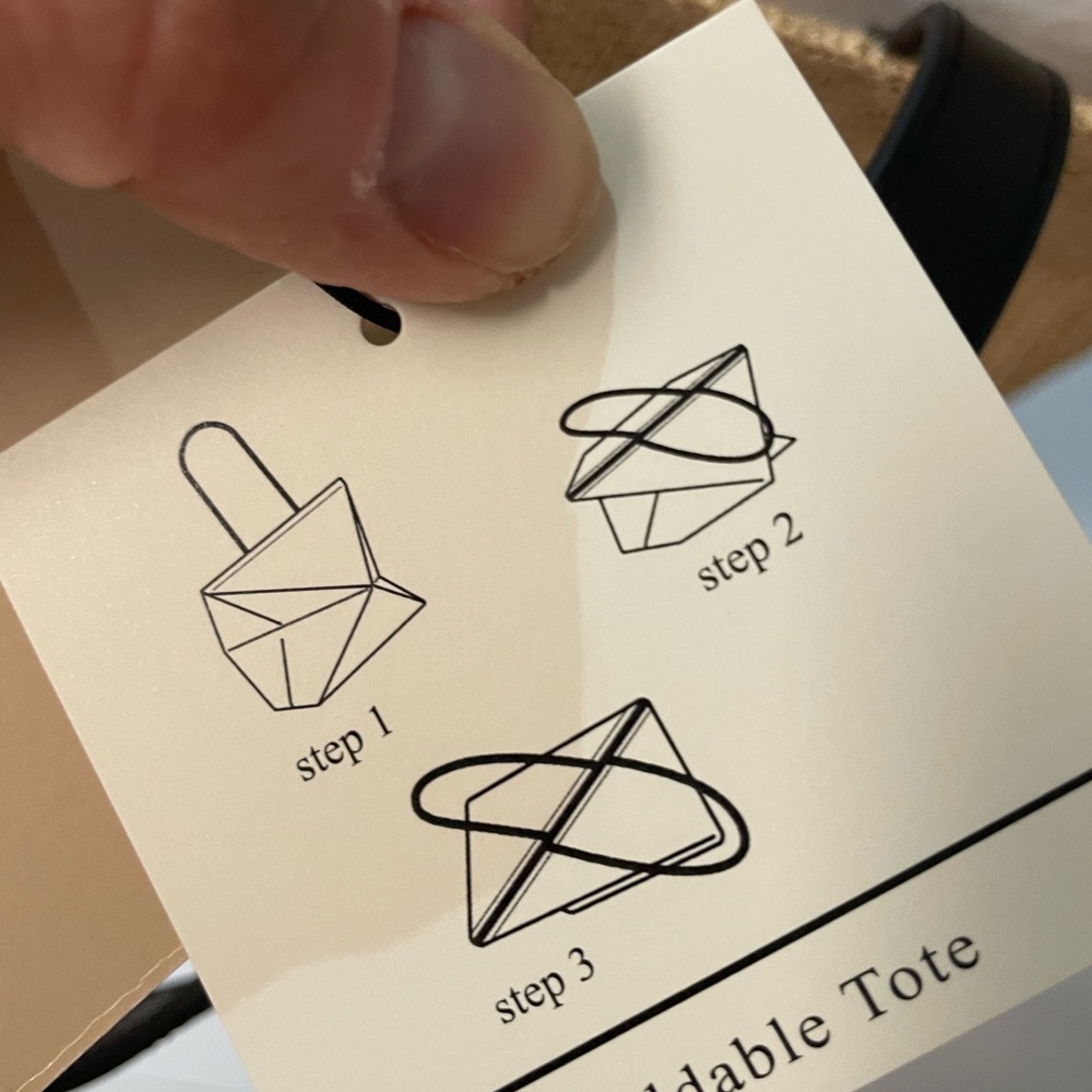 Rachel Zoe Tan Woven Tote Bag with leather straps
Foldable- puzzle bag lookalike - Picture 5 of 8